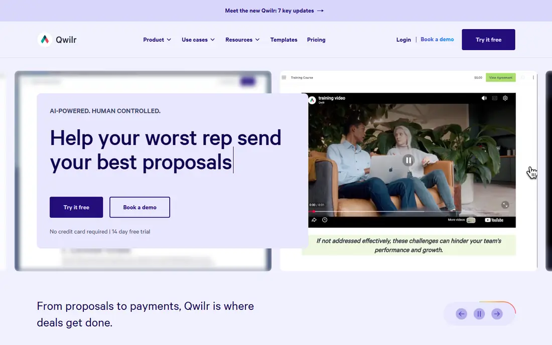 Qwilr homepage