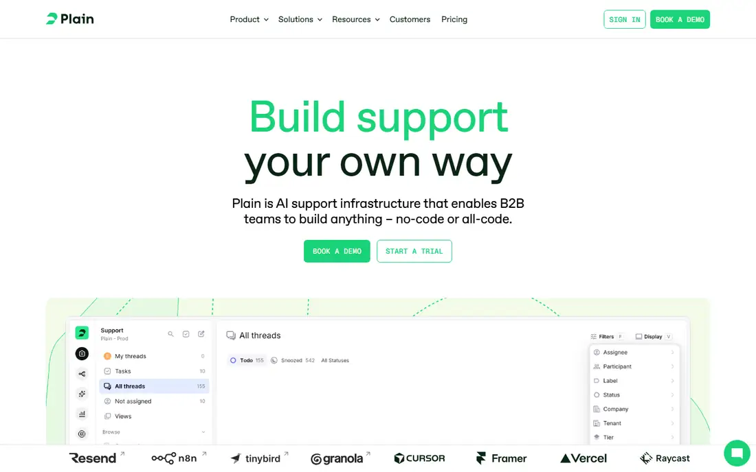Plain homepage