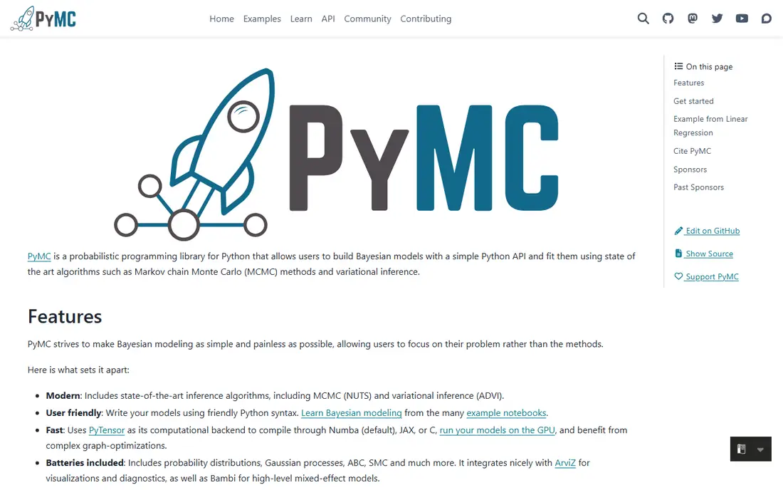 PyMC homepage