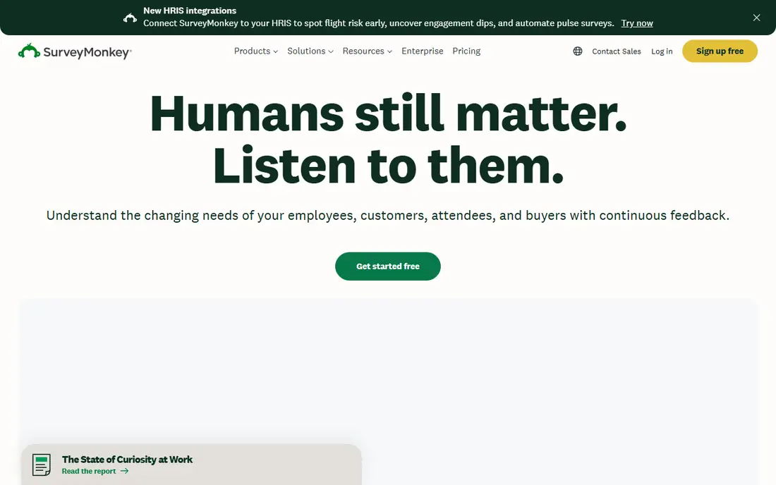 SurveyMonkey homepage