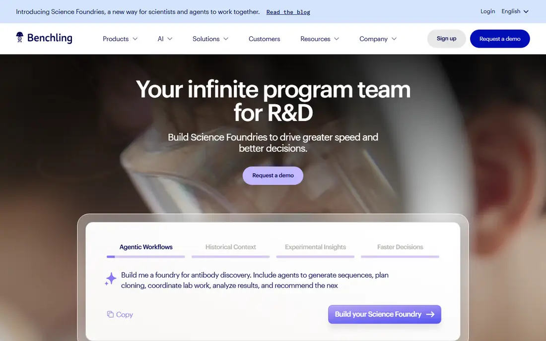 Benchling homepage