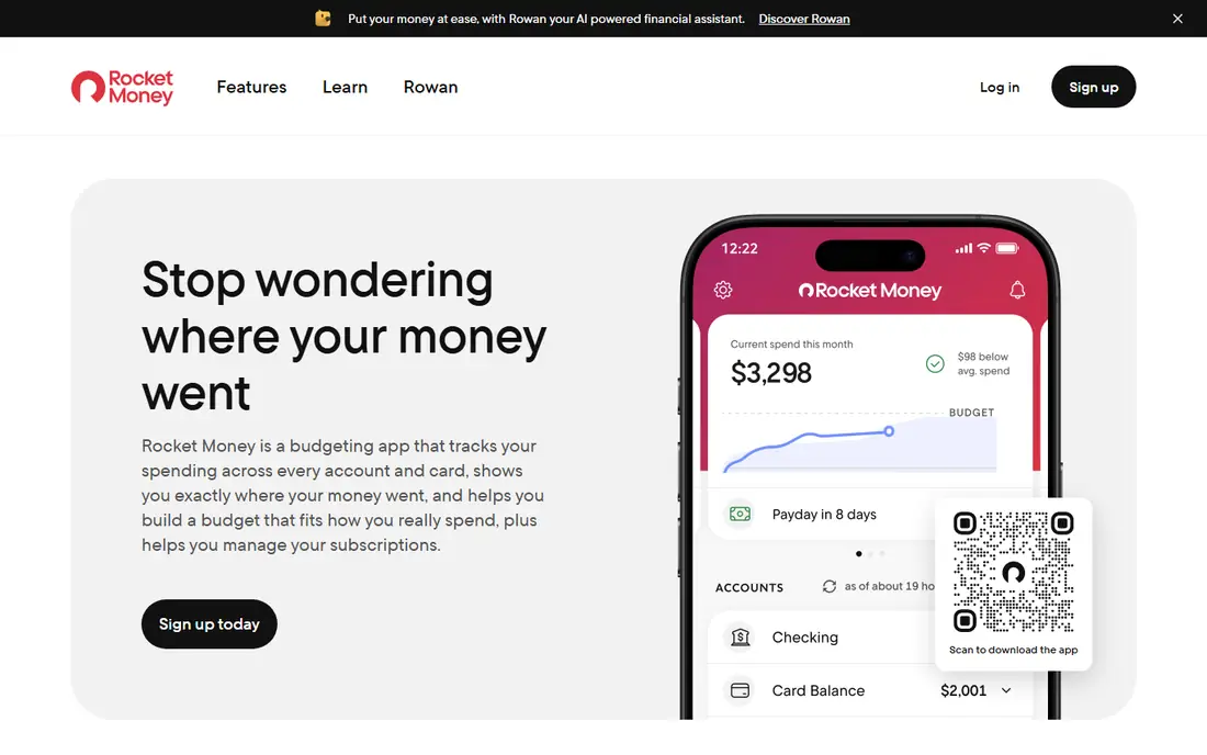 Rocket Money homepage