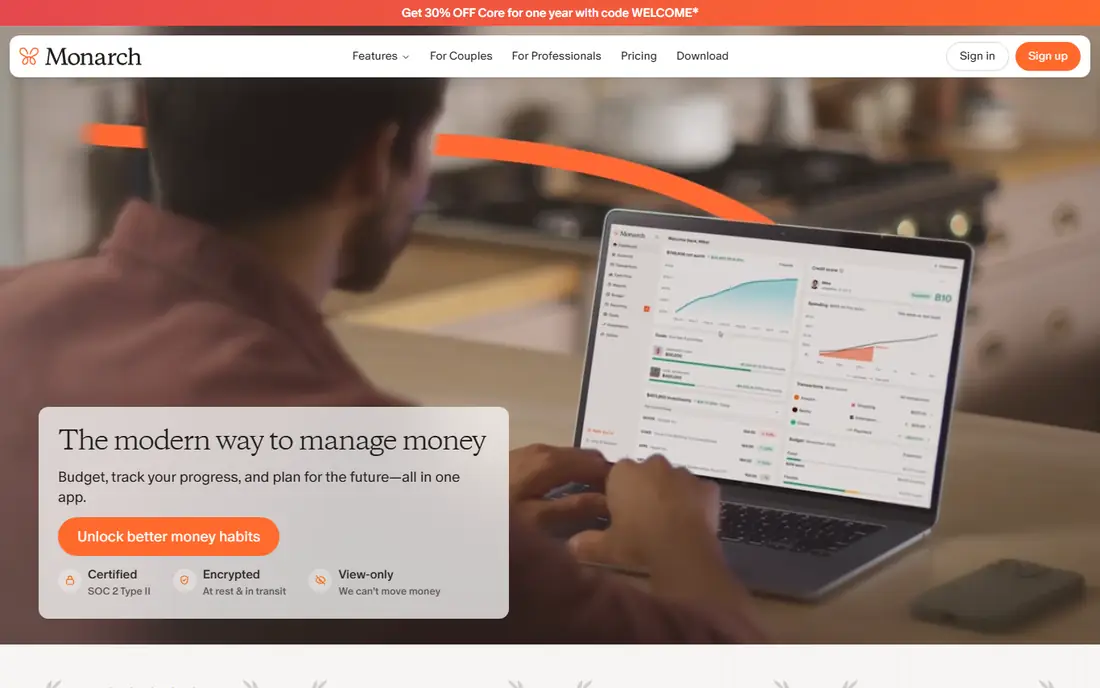 Monarch Money homepage