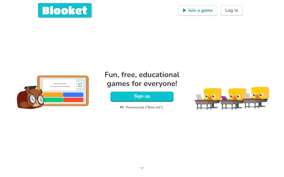 Blooket homepage