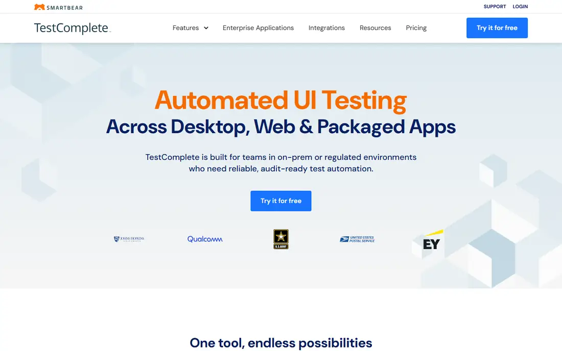 TestComplete homepage