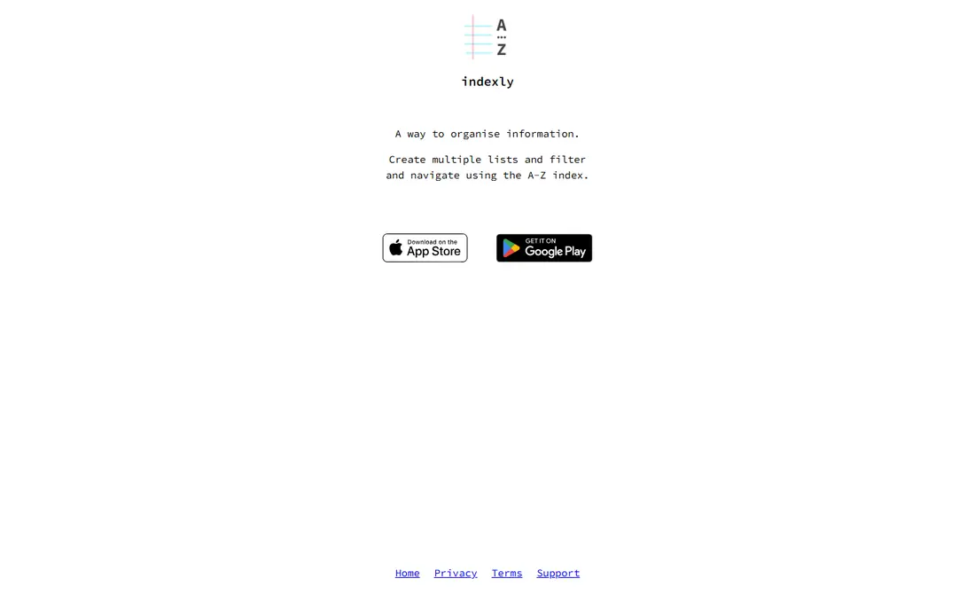 Indexly homepage