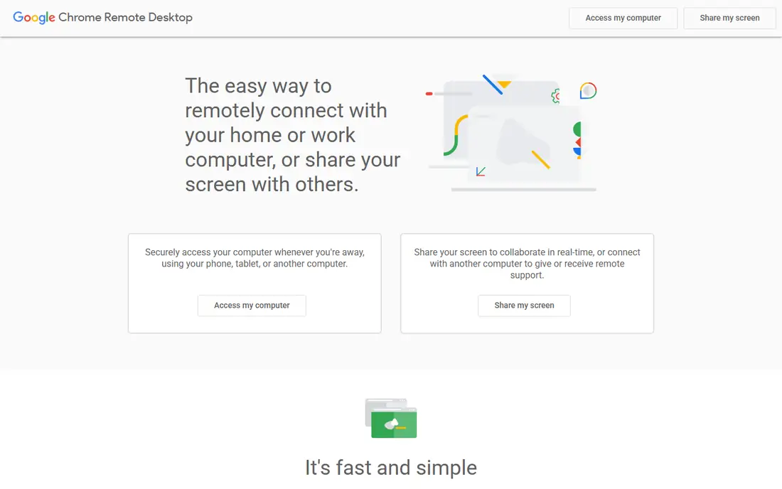 Chrome Remote Desktop homepage