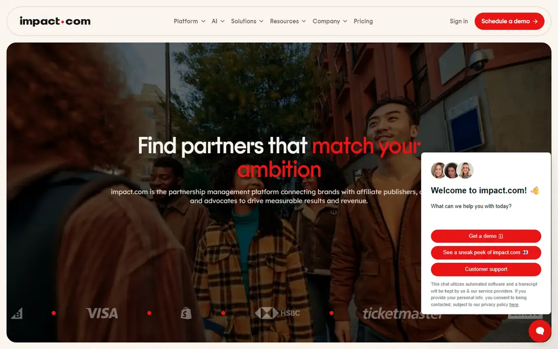 impact.com homepage