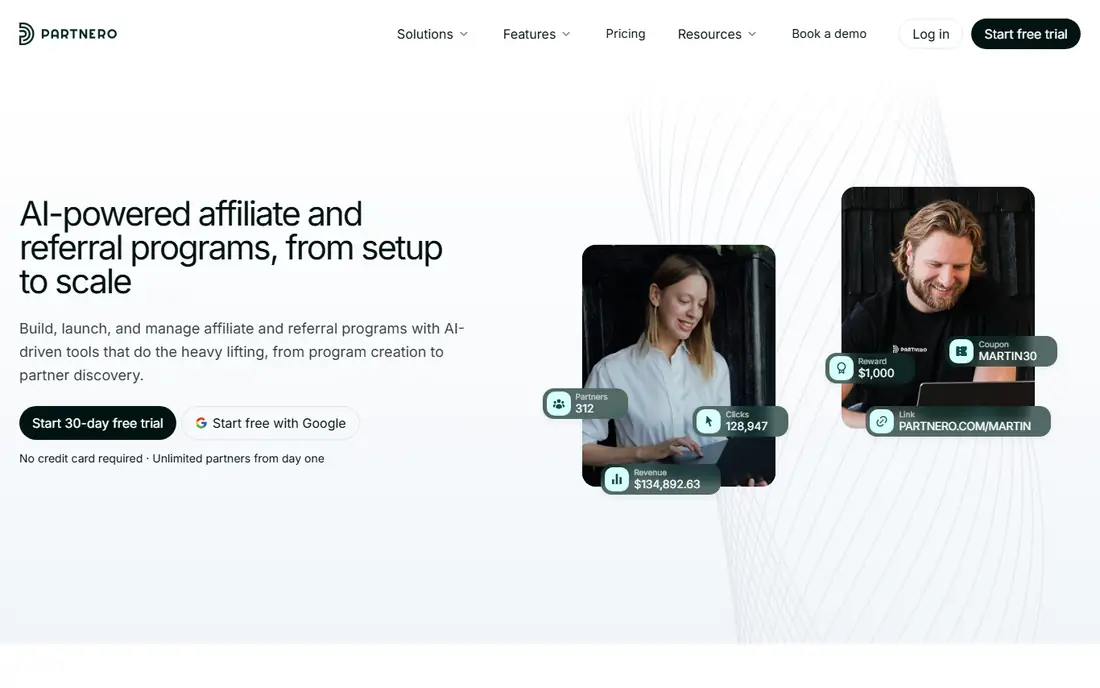 Partnero homepage