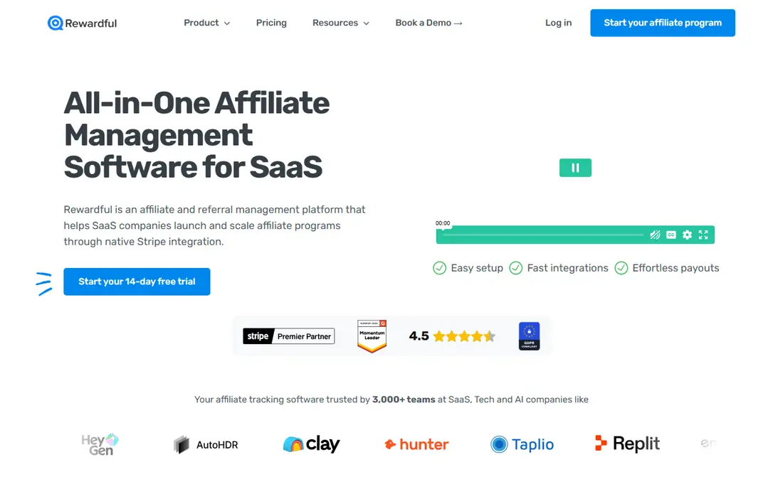 Rewardful homepage