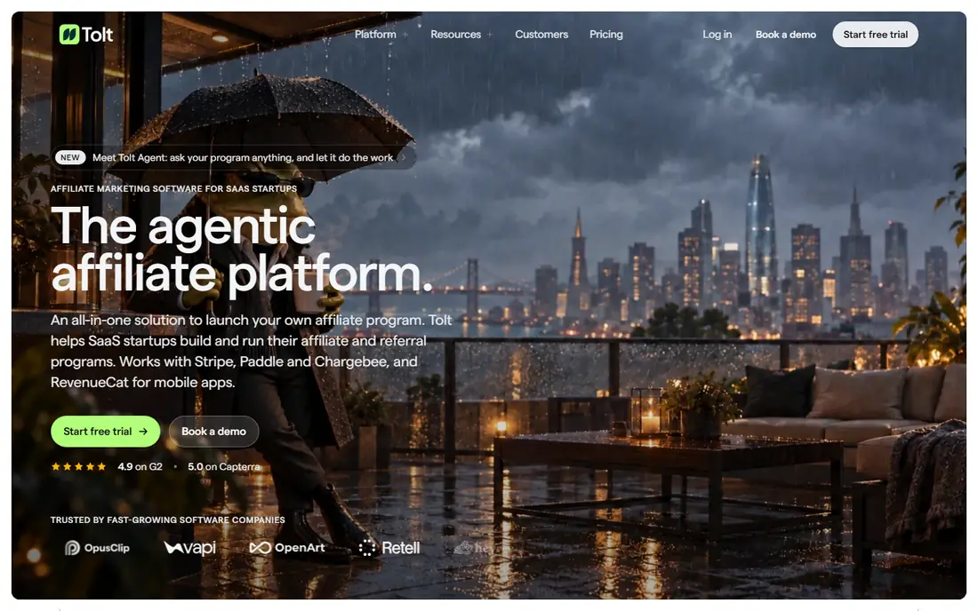 Tolt homepage