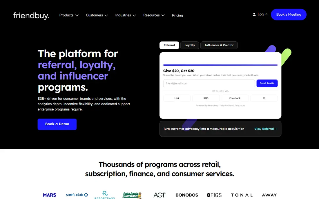 Friendbuy homepage