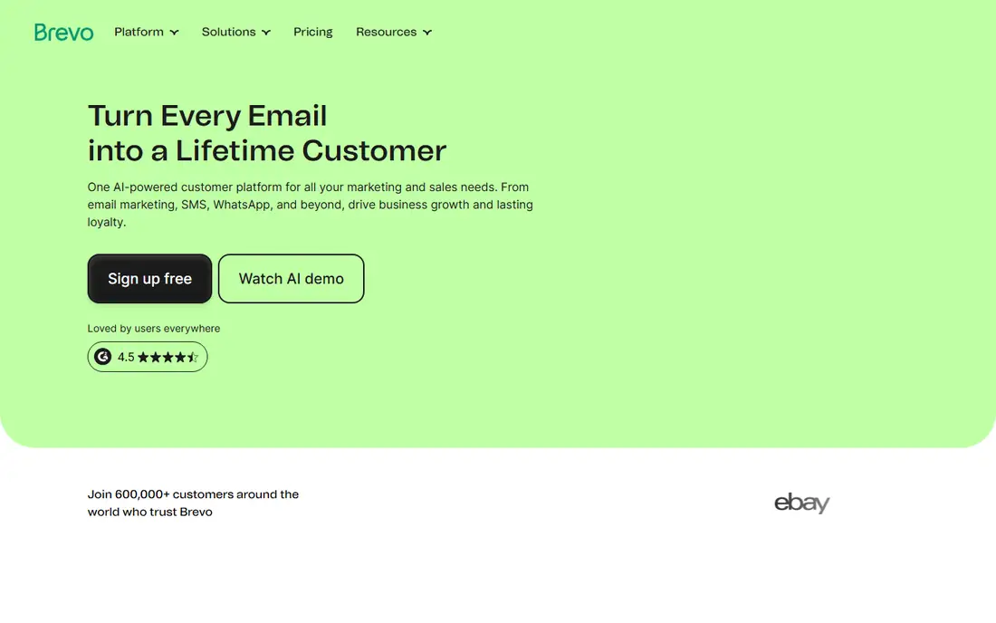 Brevo homepage
