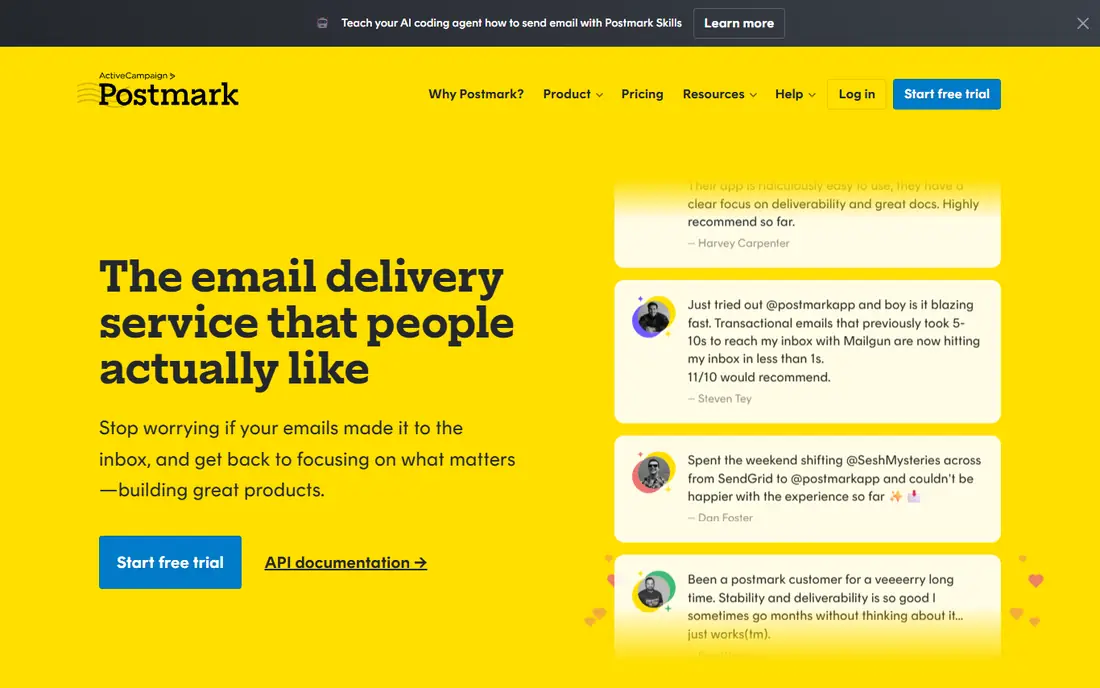 Postmark homepage
