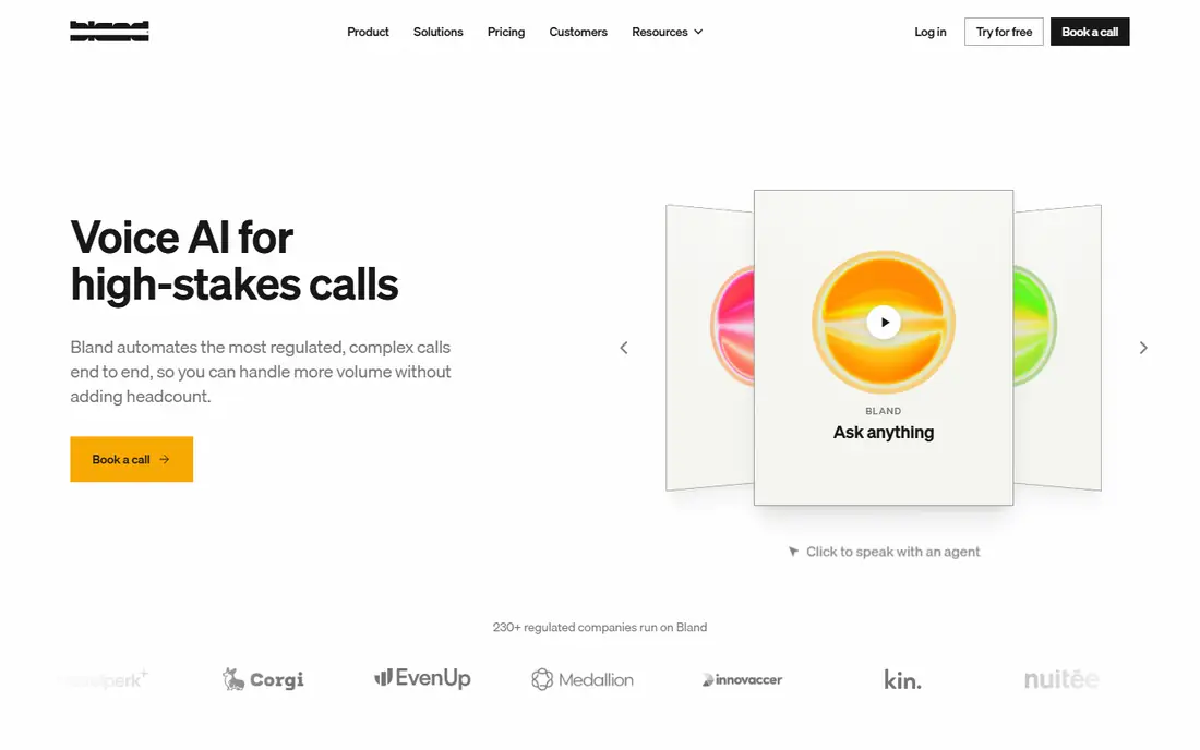 Bland AI homepage