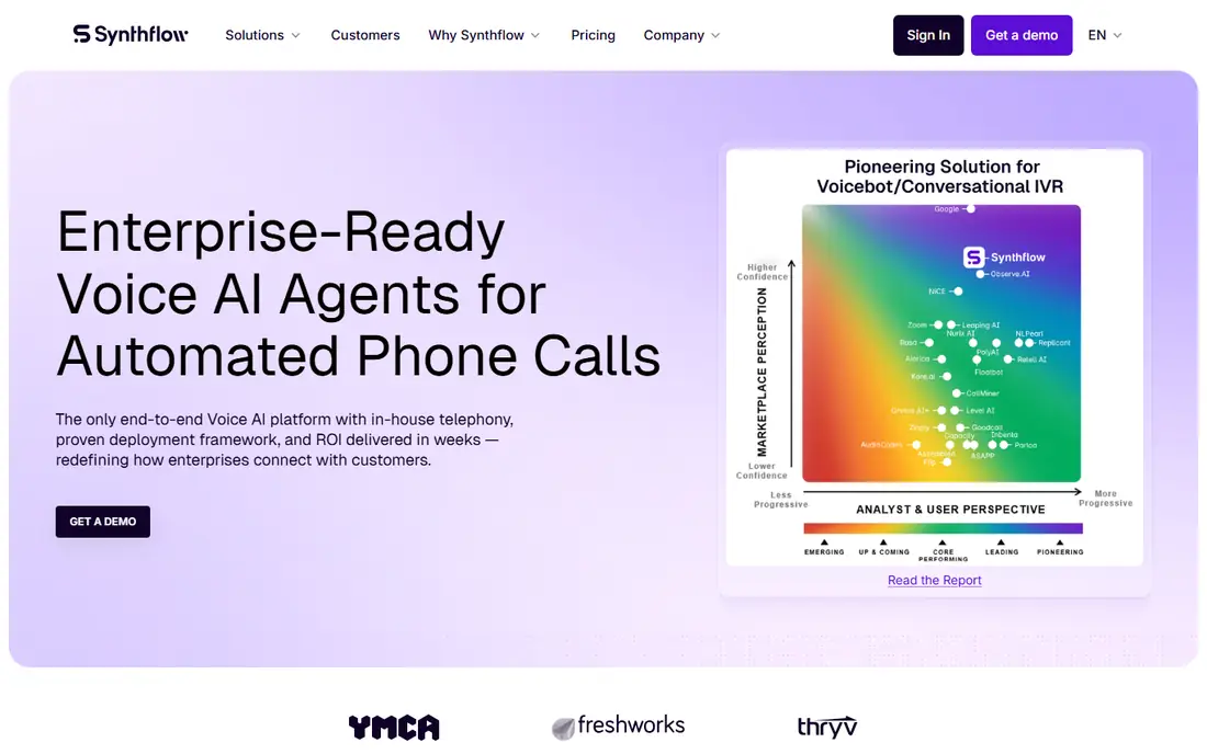 Synthflow homepage