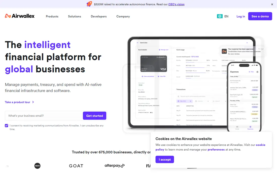 Airwallex homepage