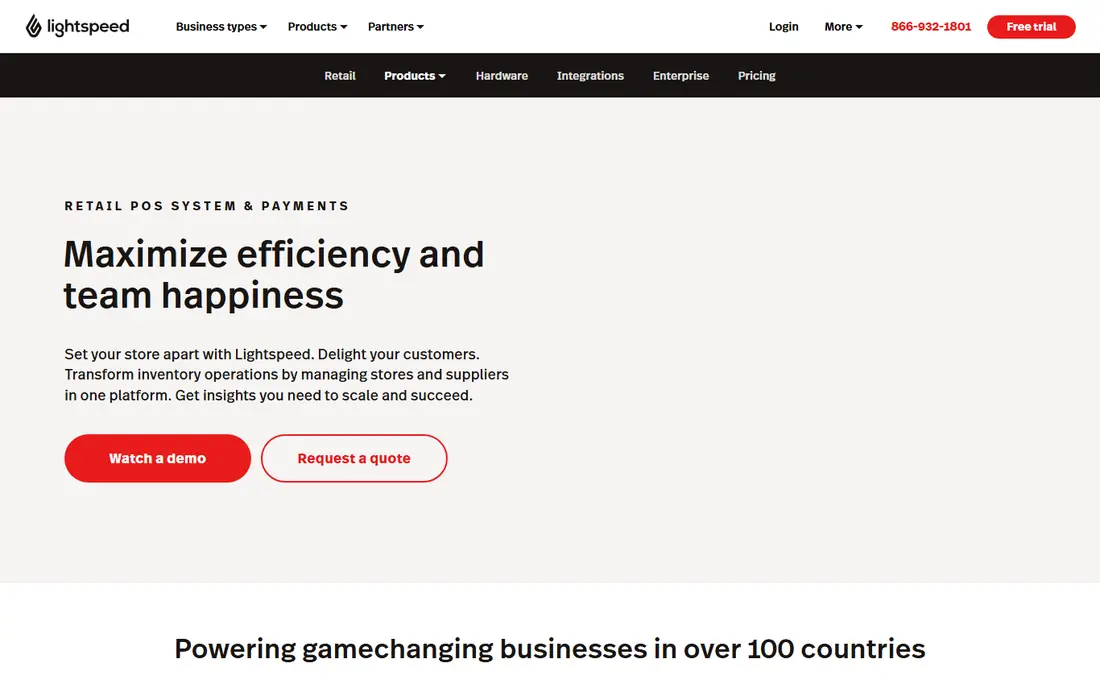 Lightspeed Retail homepage