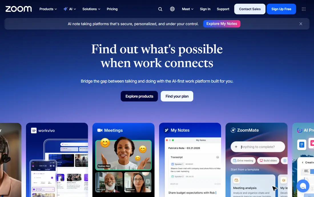 Zoom Phone homepage