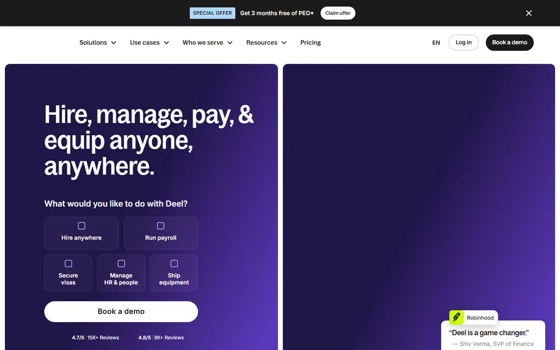 Deel homepage