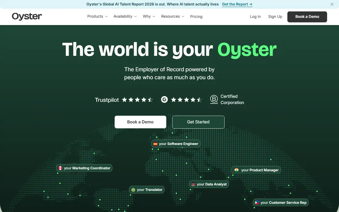 Oyster homepage