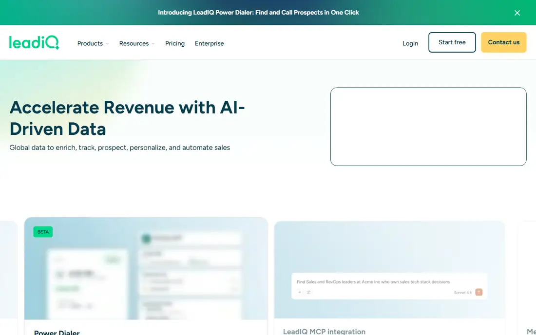 LeadIQ homepage
