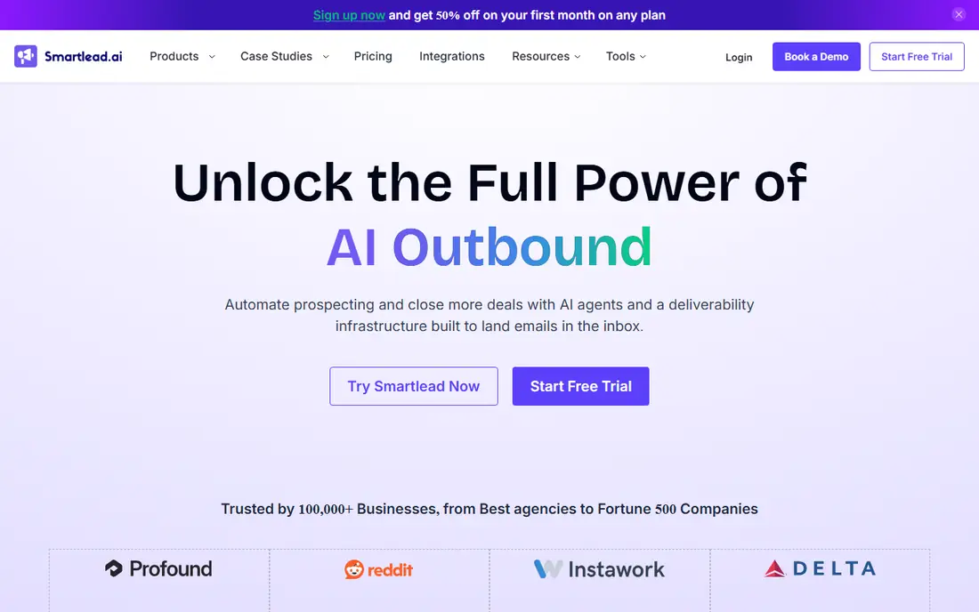 Smartlead homepage