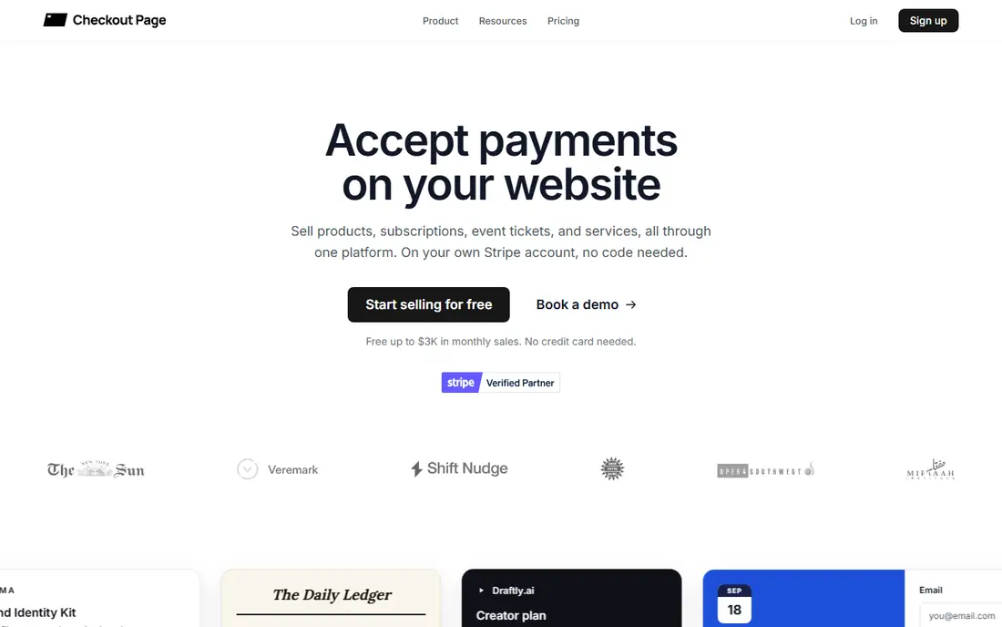 Checkout Page homepage