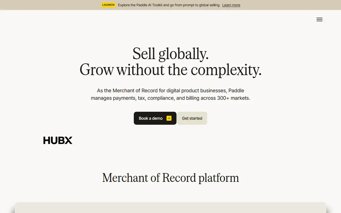 Paddle homepage