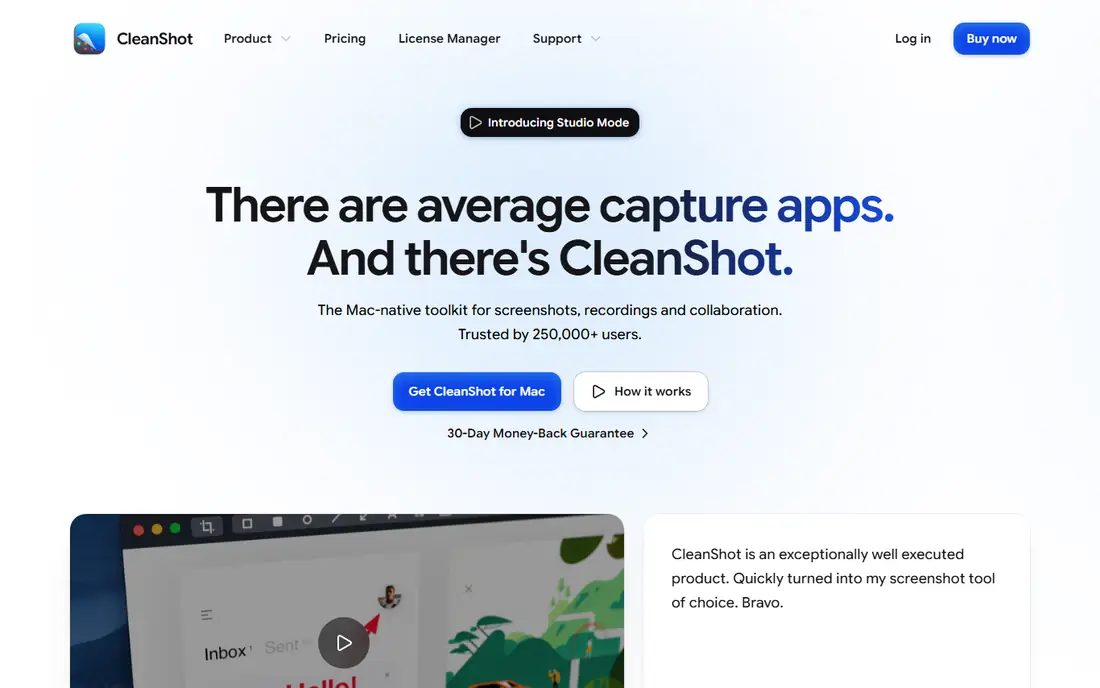 CleanShot X homepage