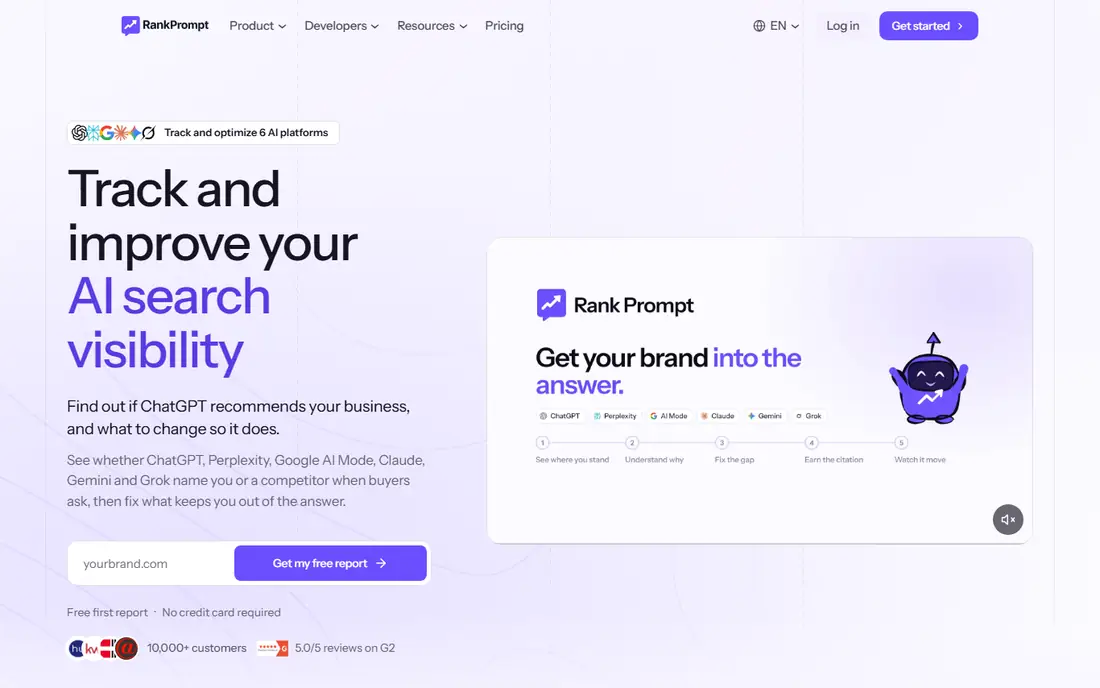 Rank Prompt homepage