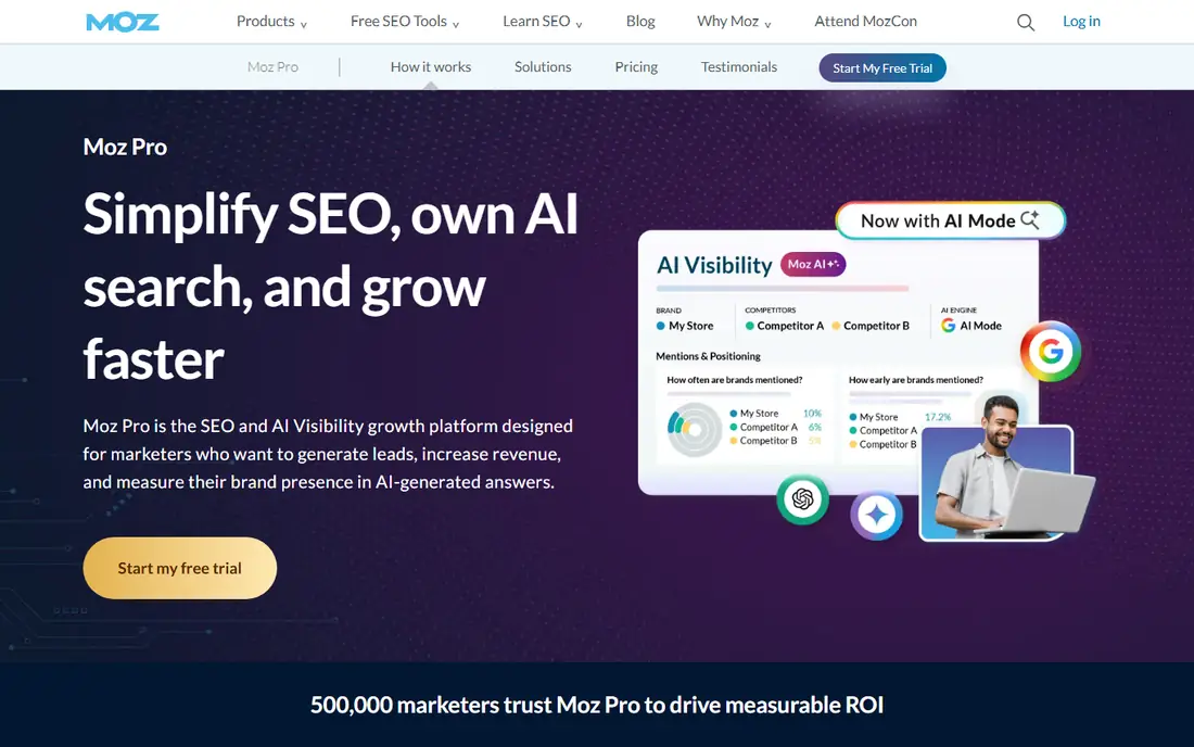 Moz Pro homepage