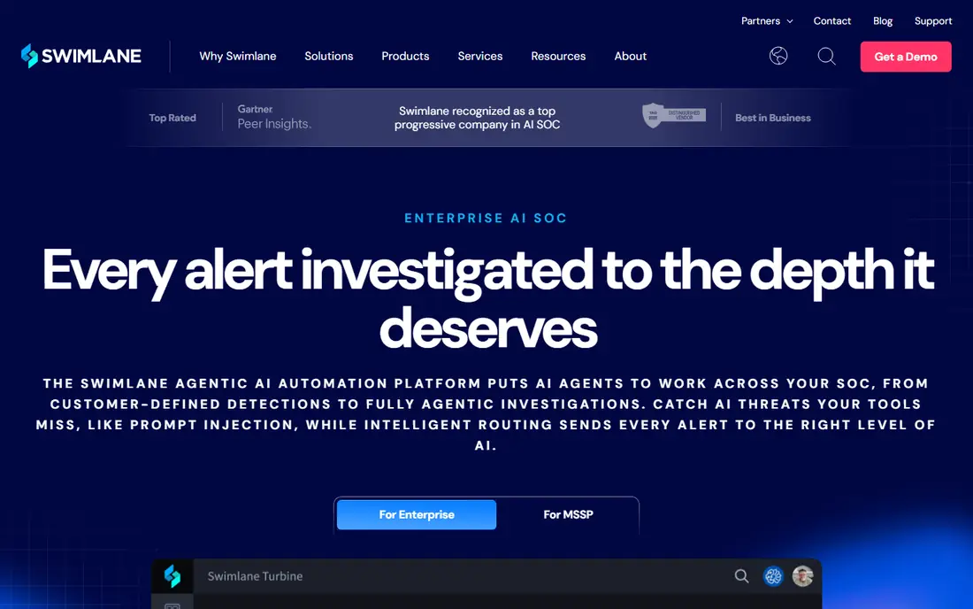 Swimlane homepage