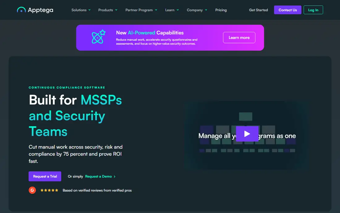 Apptega homepage