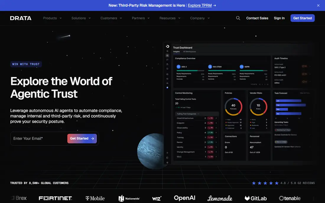 Drata homepage