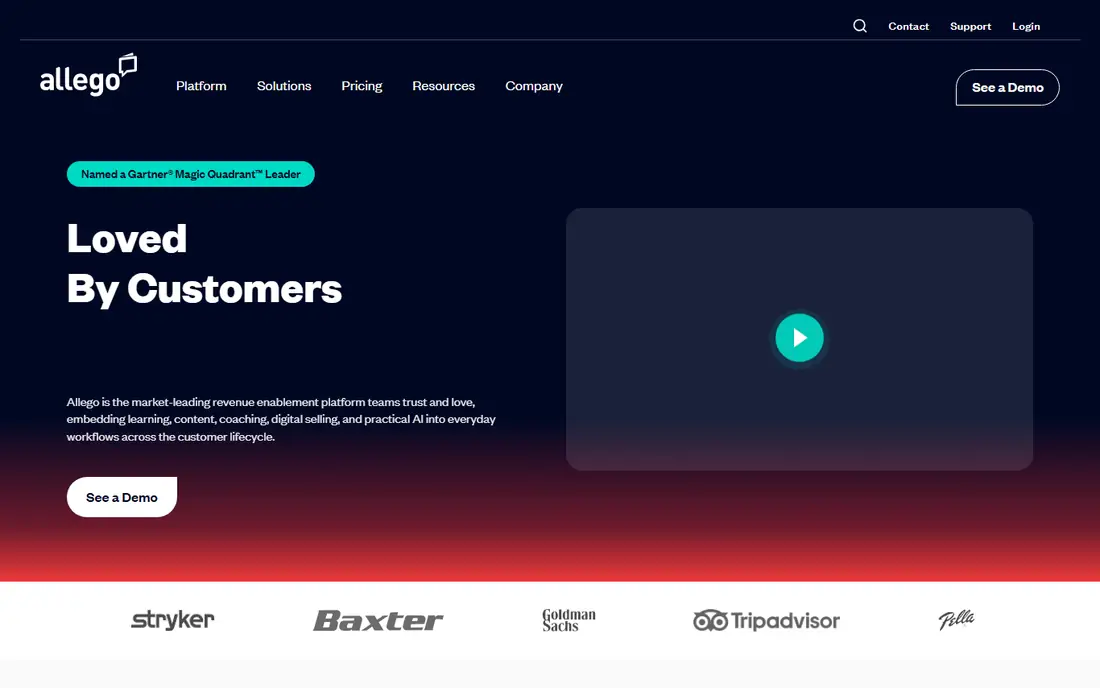 Allego homepage