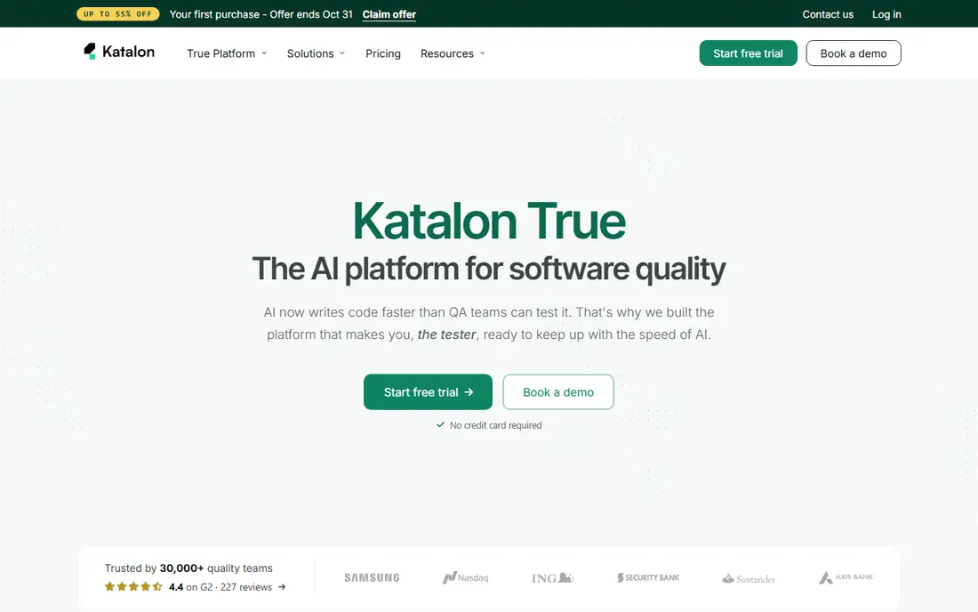 Katalon homepage