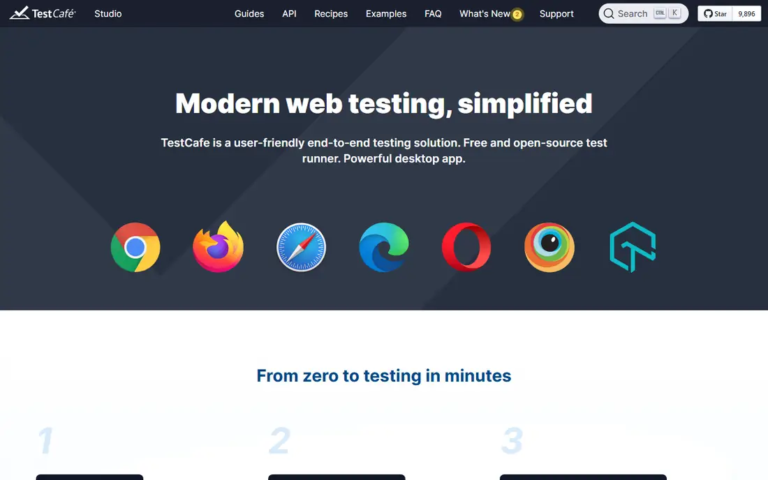 TestCafe homepage