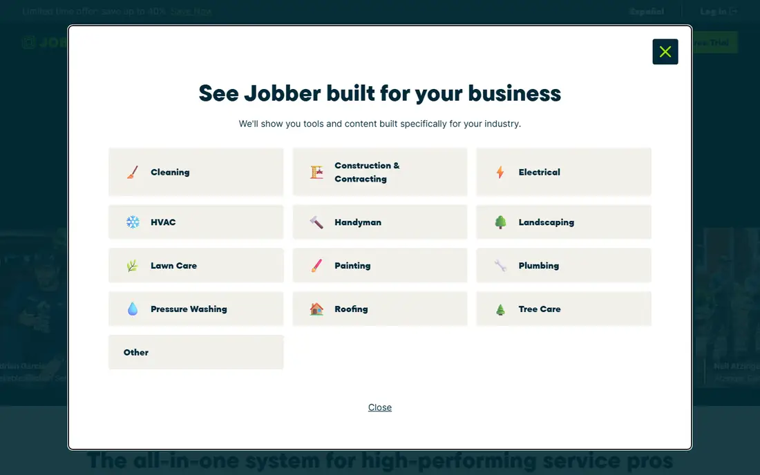 Jobber homepage