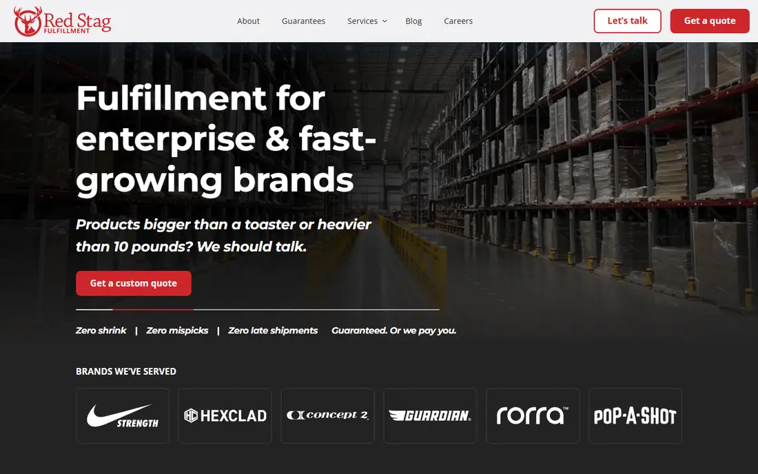Red Stag Fulfillment homepage