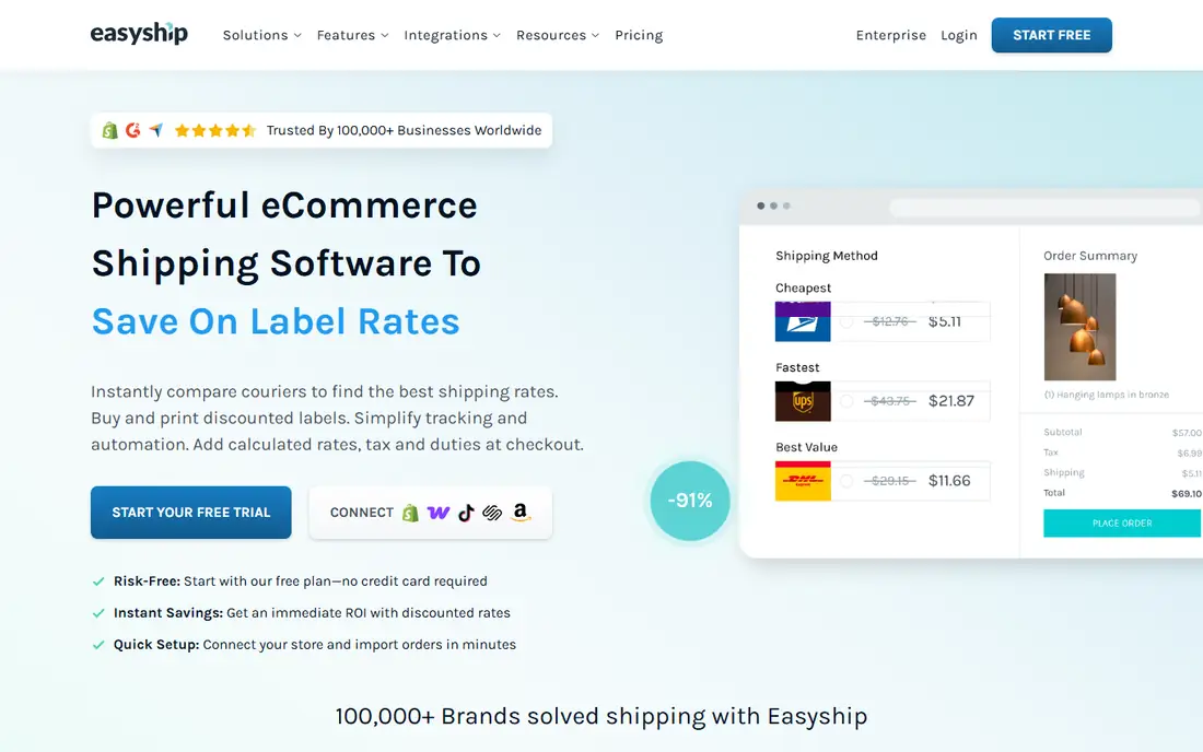 Easyship homepage