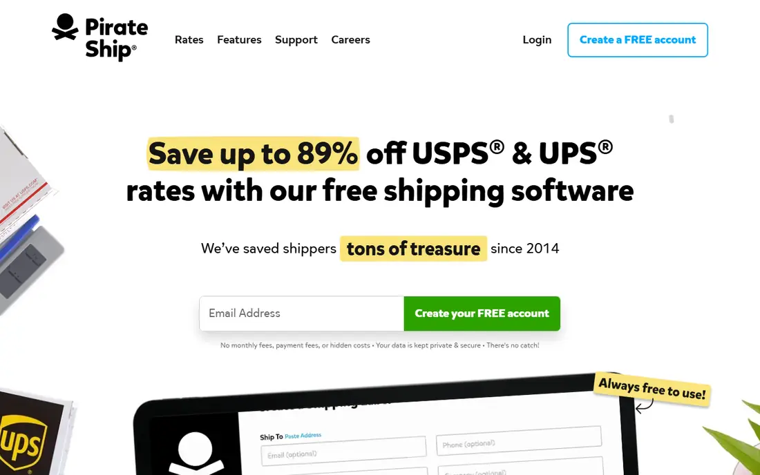 Pirate Ship homepage
