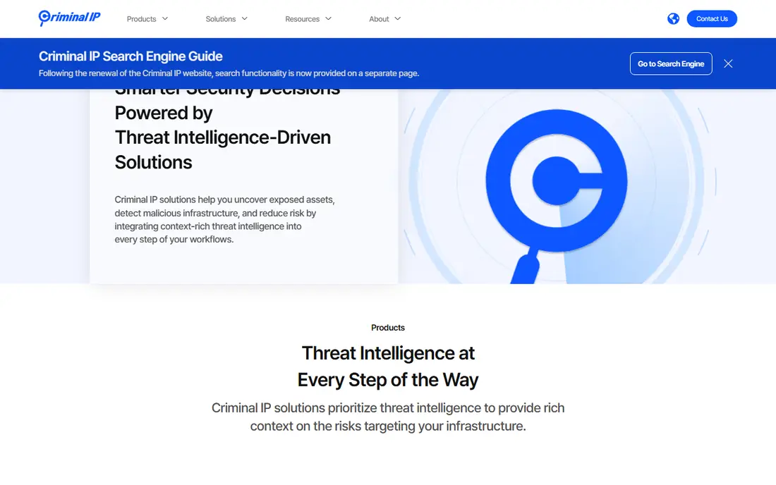Criminal IP homepage