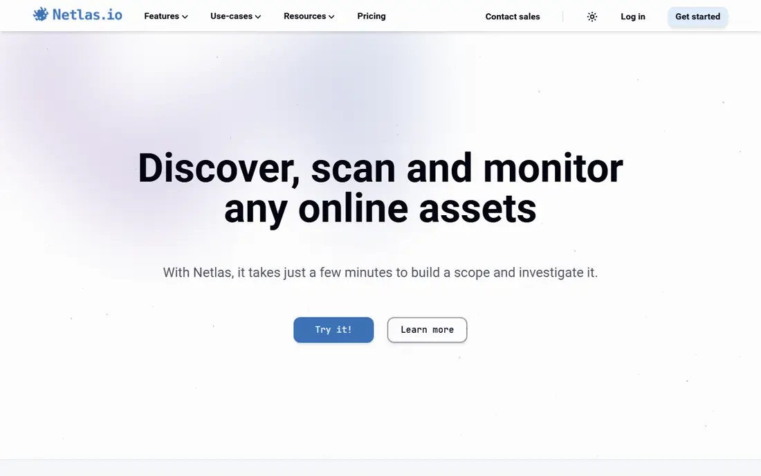 Netlas homepage
