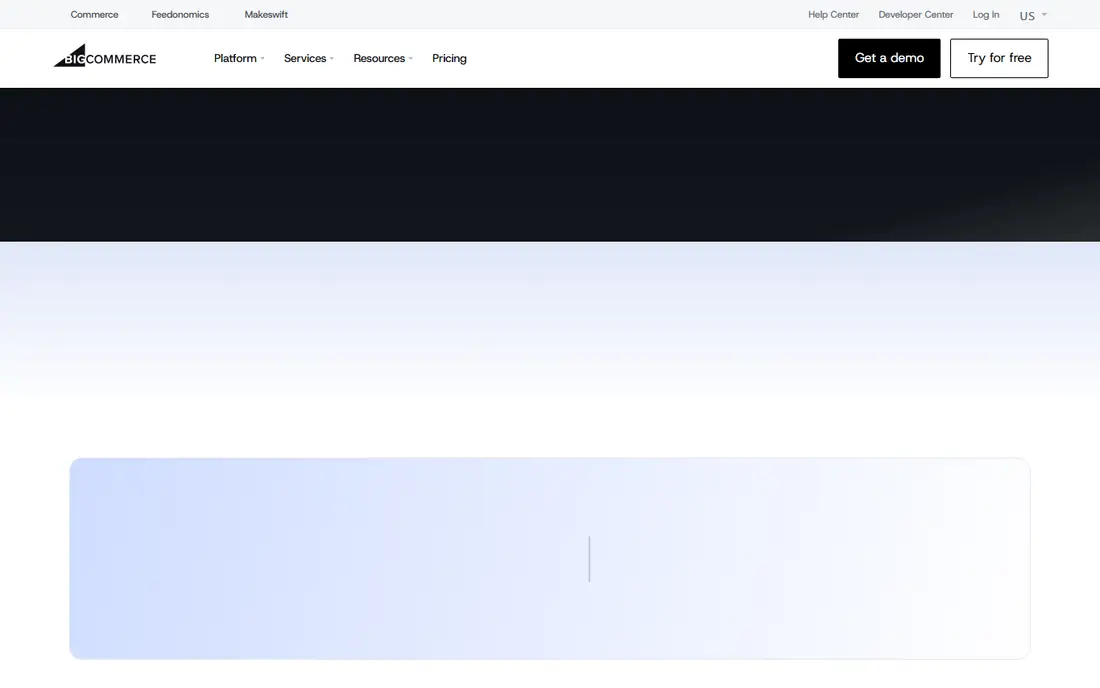 BigCommerce homepage