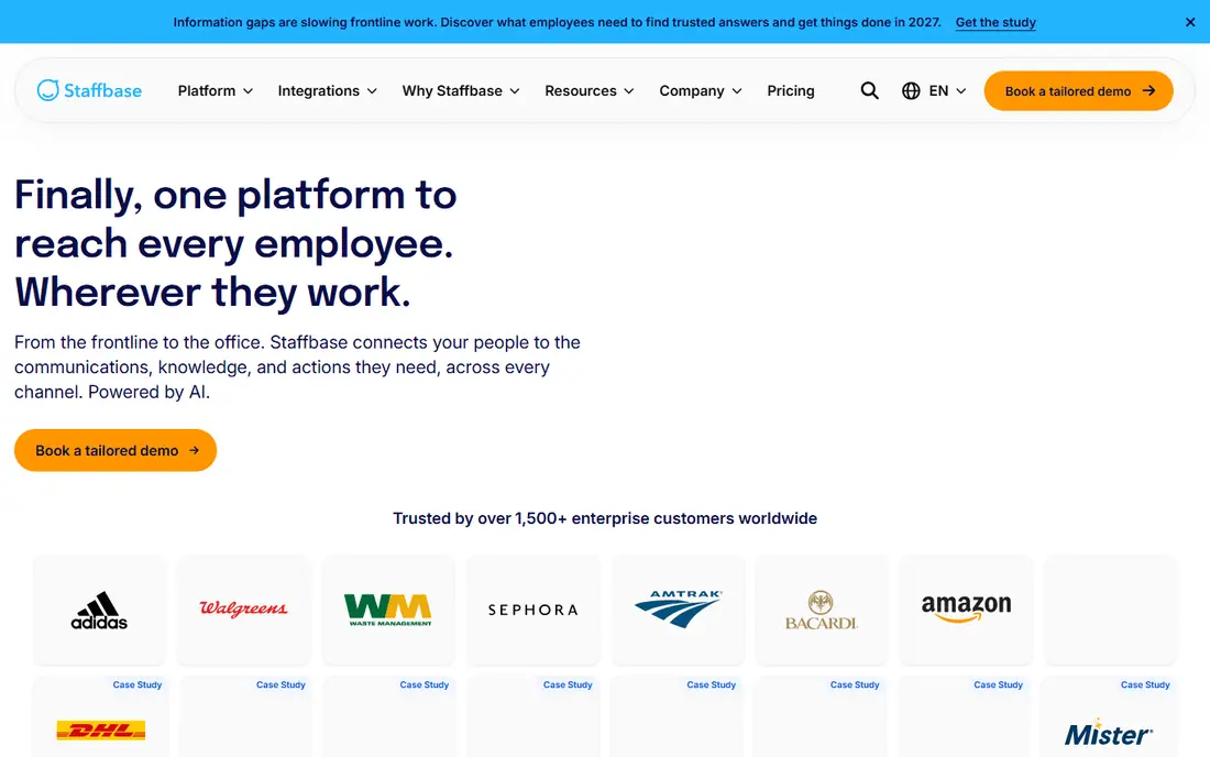 Staffbase homepage