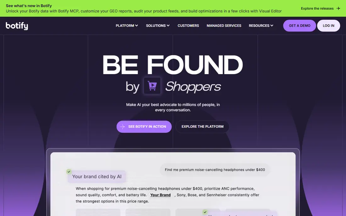 Botify homepage