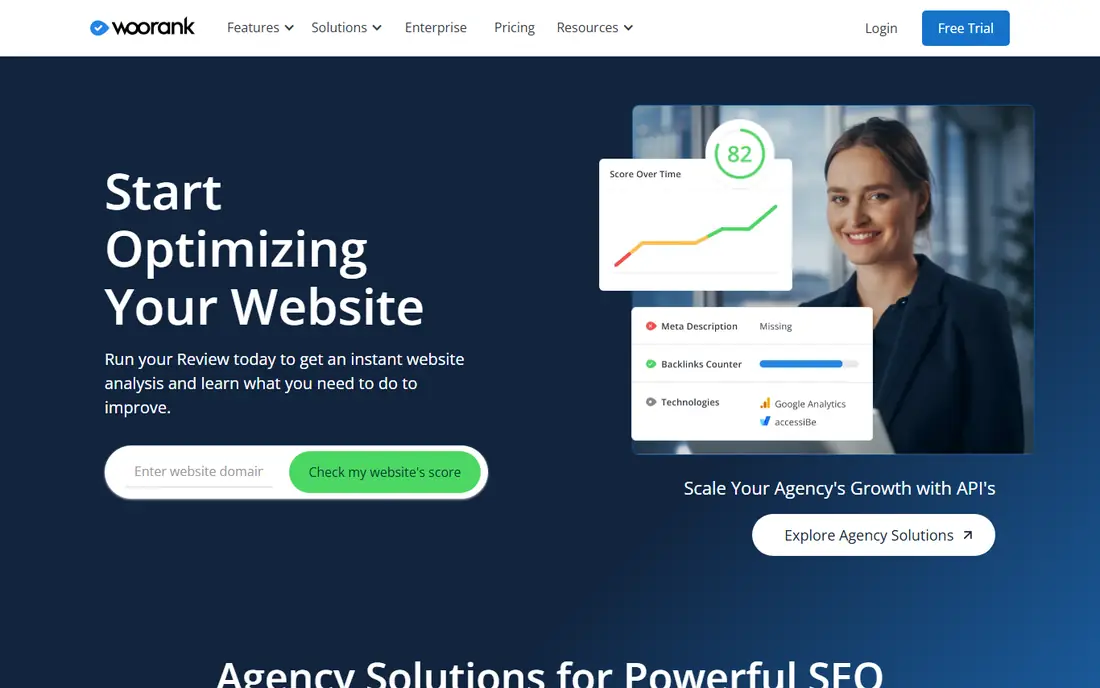 WooRank homepage