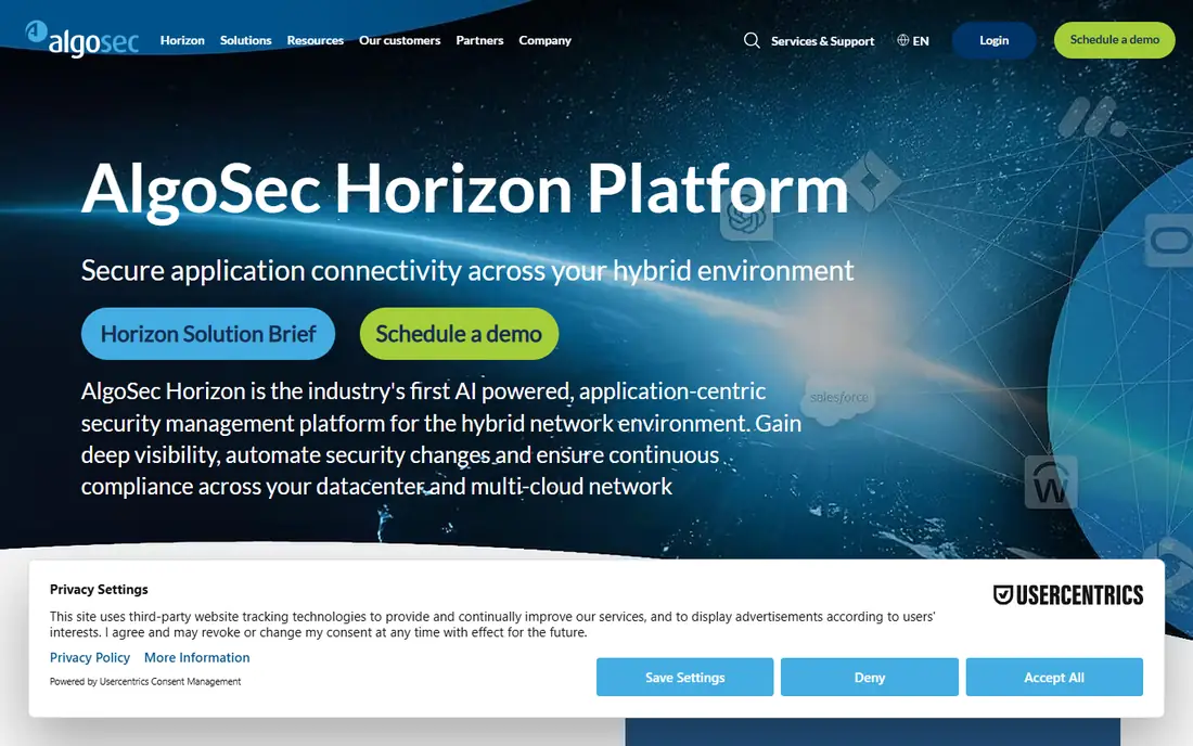 AlgoSec homepage