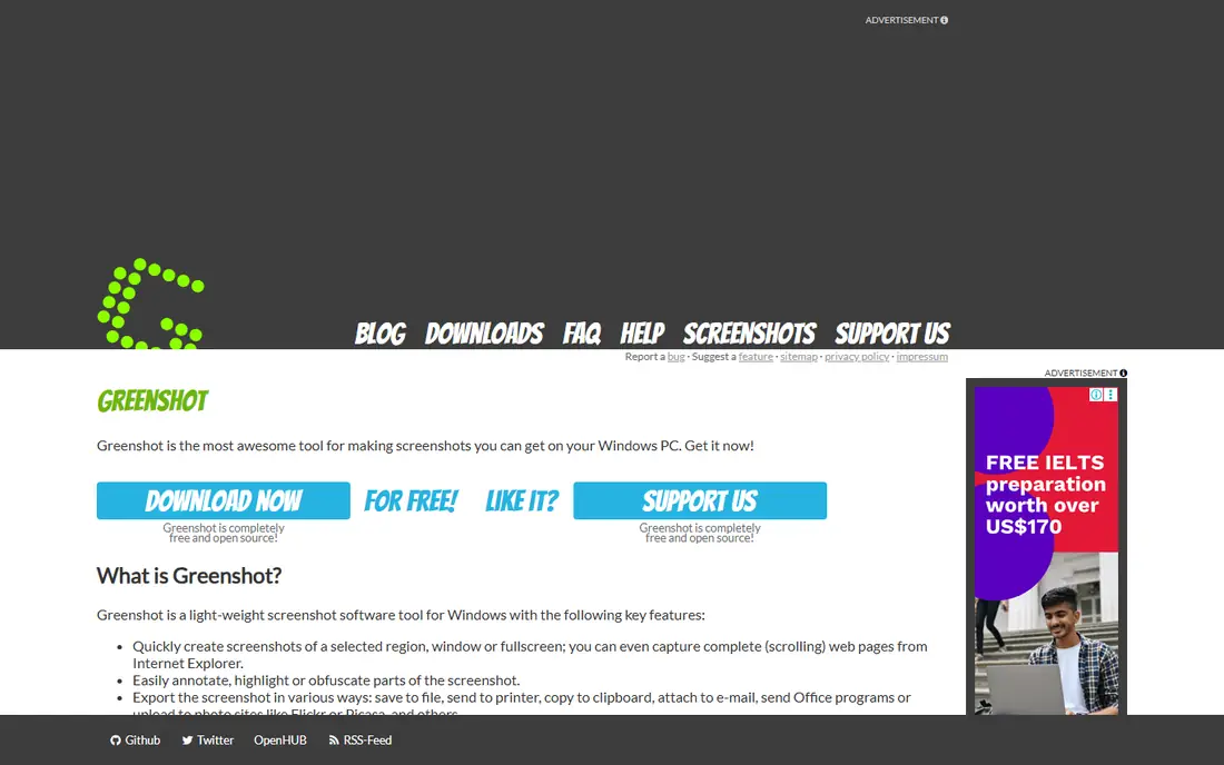 Greenshot homepage